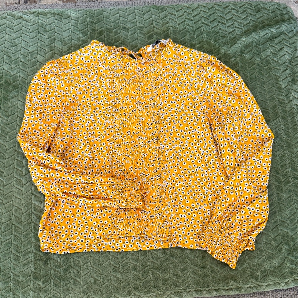 Zara Mustard Floral Blouse